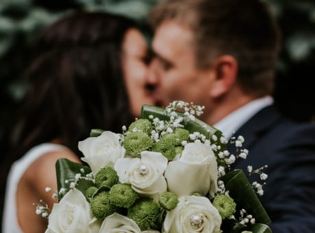 Wedding couple at Plas Pantyderi Manor