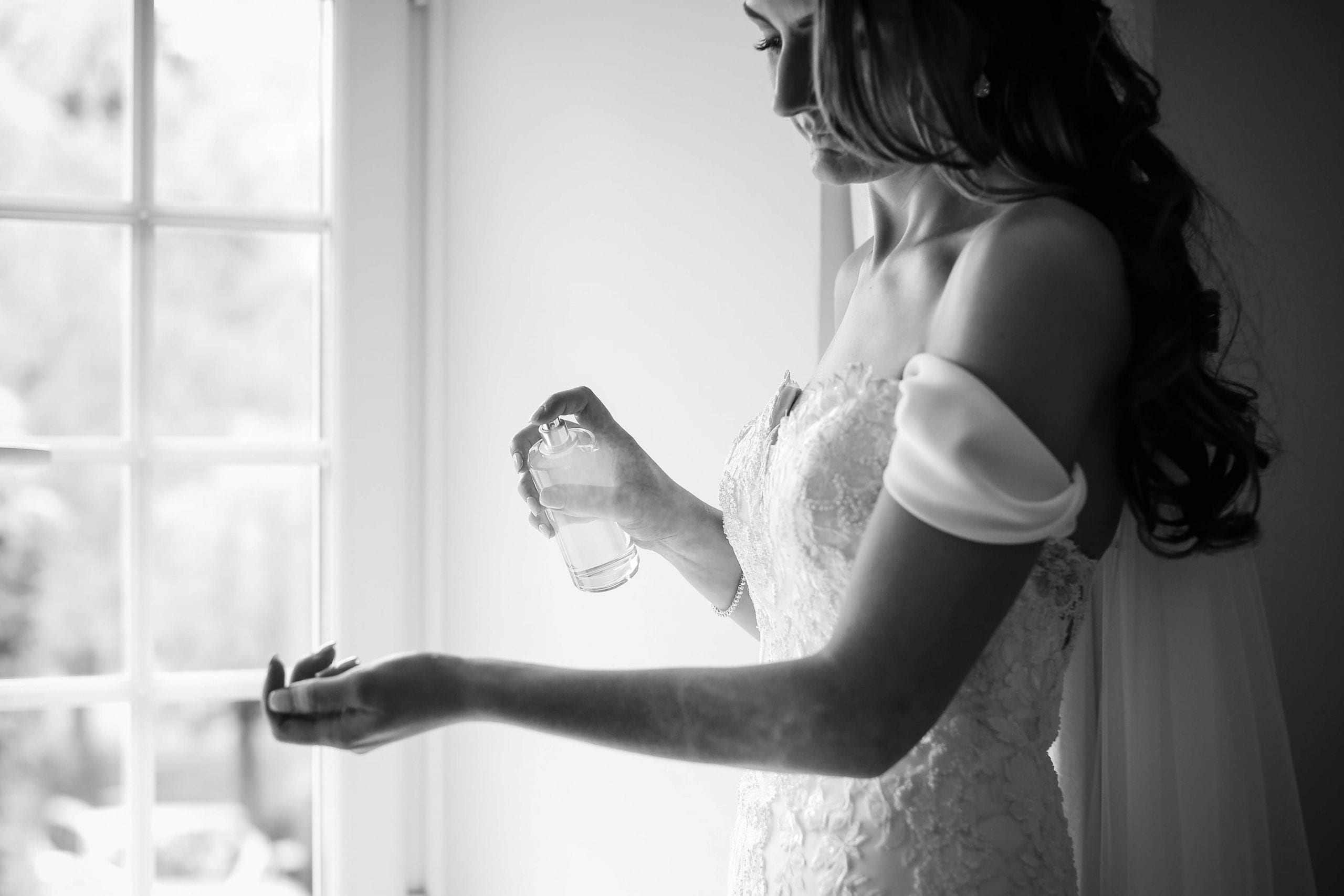Bride getting ready for her wedding a Plas Pantyderi Manor